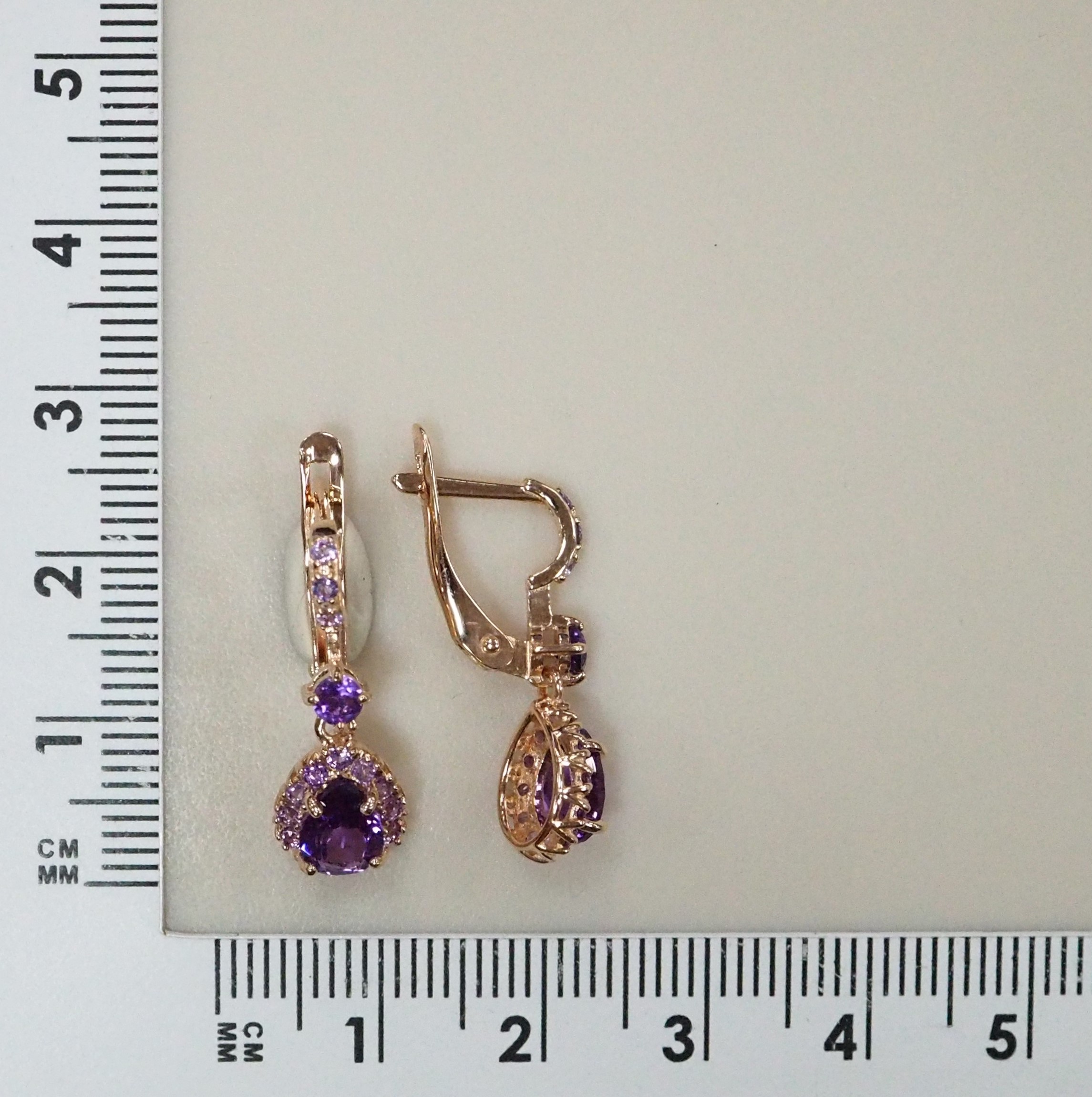 Серебряные серьги с аметистами